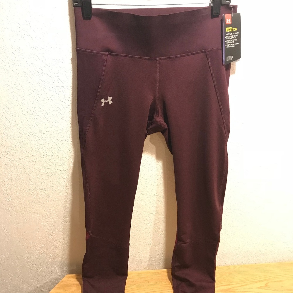 NWT Under Armour Maroon Leggings SZ L MSRP $80